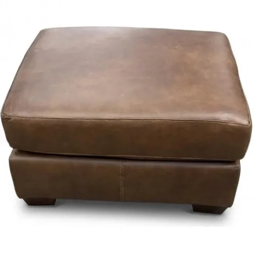 8850 Ottoman in Poncho Cashew Brown Top Grain Leather